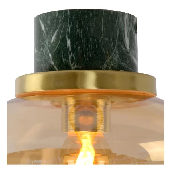 Lucide LORENA - Flush ceiling light Bathroom - Ø 23 cm - 1xE27 - IP44 - Amber - detail 1